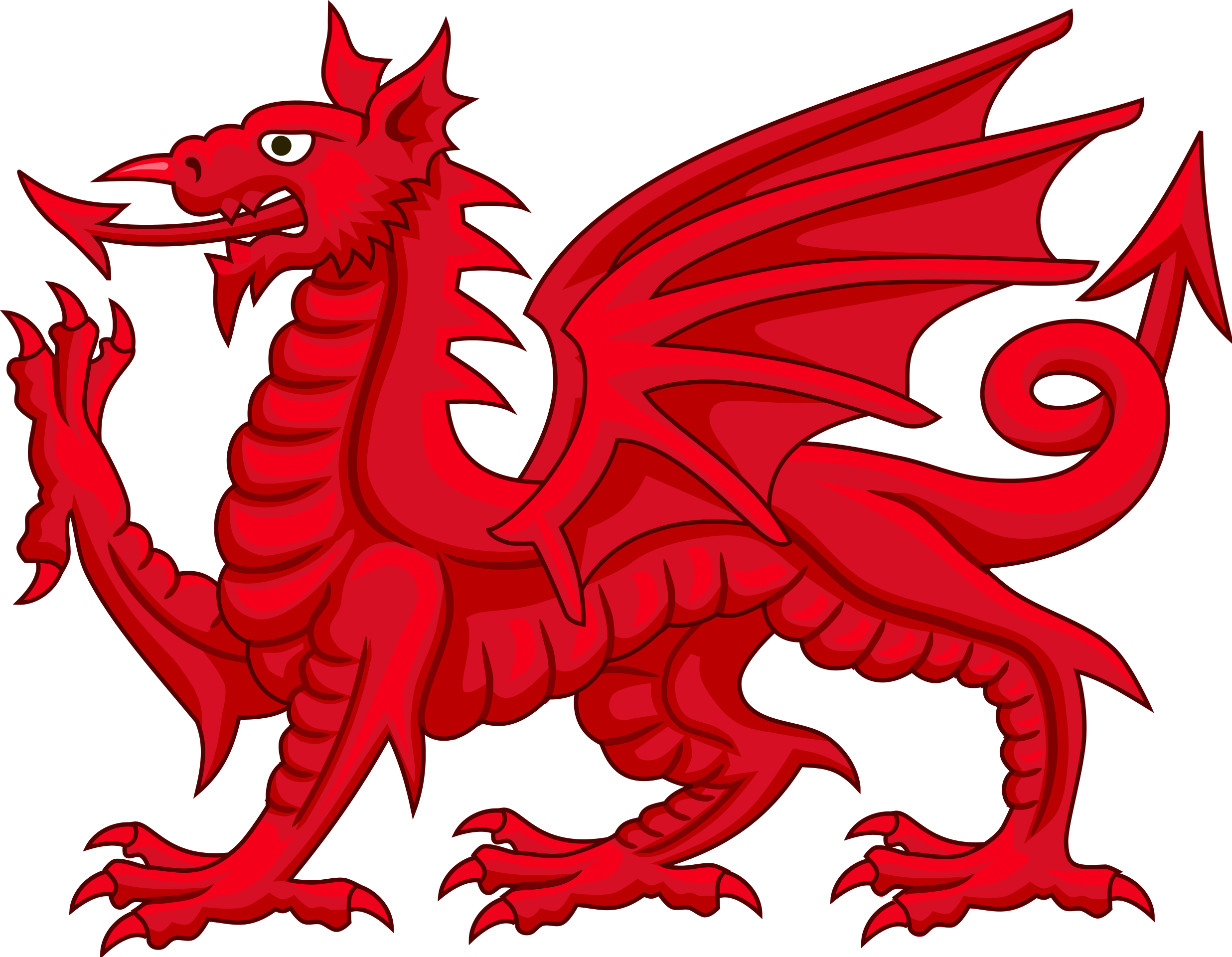 Mythical Clipart Mean King - Welsh Dragon (2472x1920)