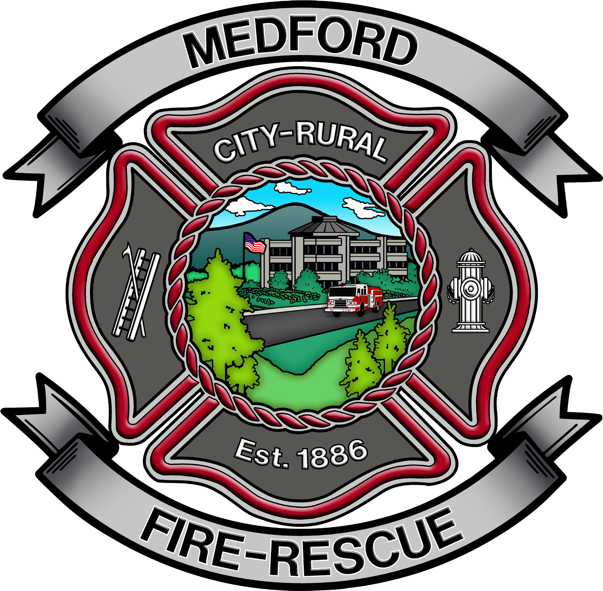 Medford Fire-rescue Logo Large Transparent Background - Emblem (2665x2639)