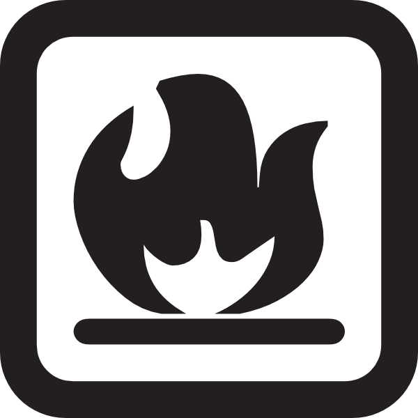 Fire Safety Black And White (600x600)