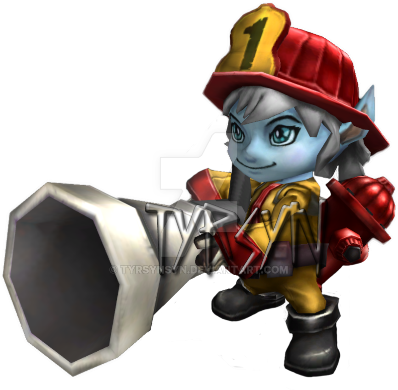 Firefighter Tristana Render By Tyrsynsyn - Tristana Firefighter Chibi (800x784)