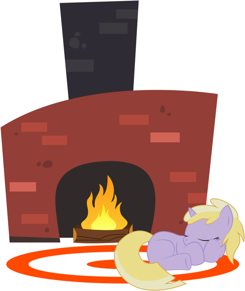 Dinky Sleeping In Front Of A Fireplace By Replaymasteroftime - Mlp Fireplace Vector (823x970)