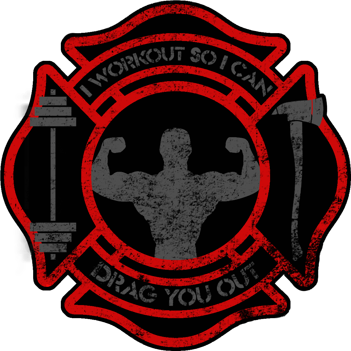American Firefighter Gym Rat Decal - Emblem (1208x1200)