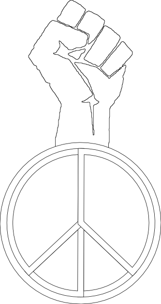 Peace To The People Black White Line Art Christmas - Pocketbook To Stop The Bullies (333x627)