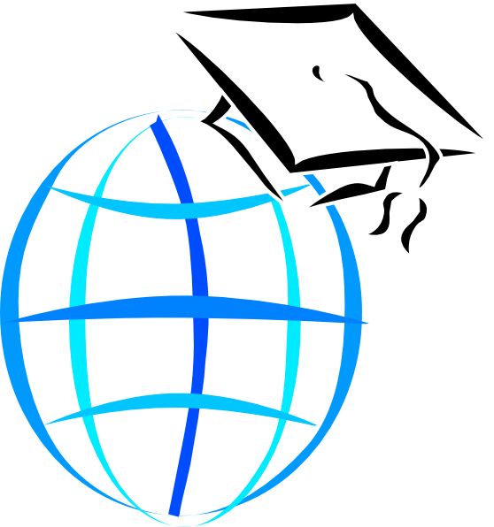 Mortarboard Globe Clip Art - Clip Art (558x596)