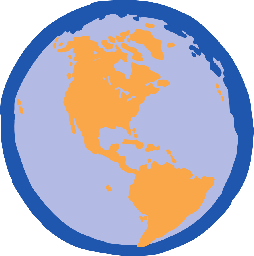 Earth Globe Clipart - North America South America Globe (891x900)