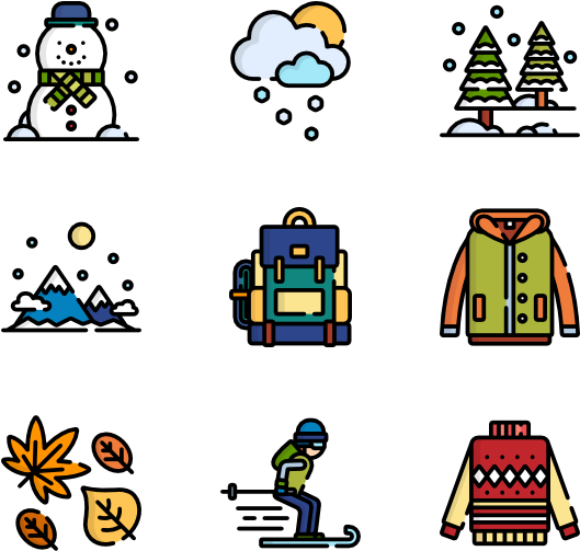 Winter 50 Icons - Vector Graphics (600x564)