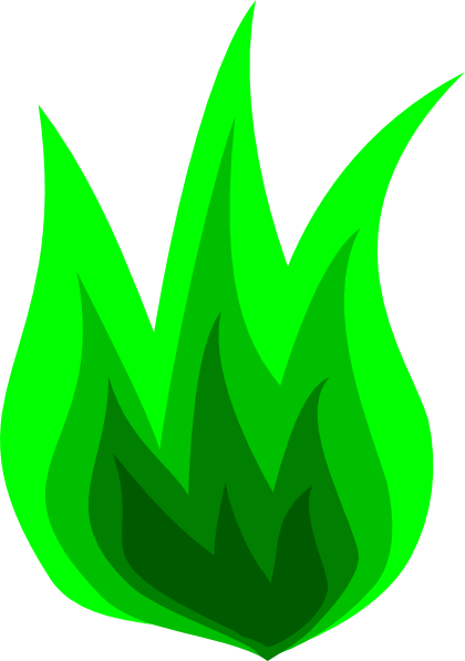 Green Fire 2 Clip Art At Clipart Library - Green Fire With Transparent Background (420x597)