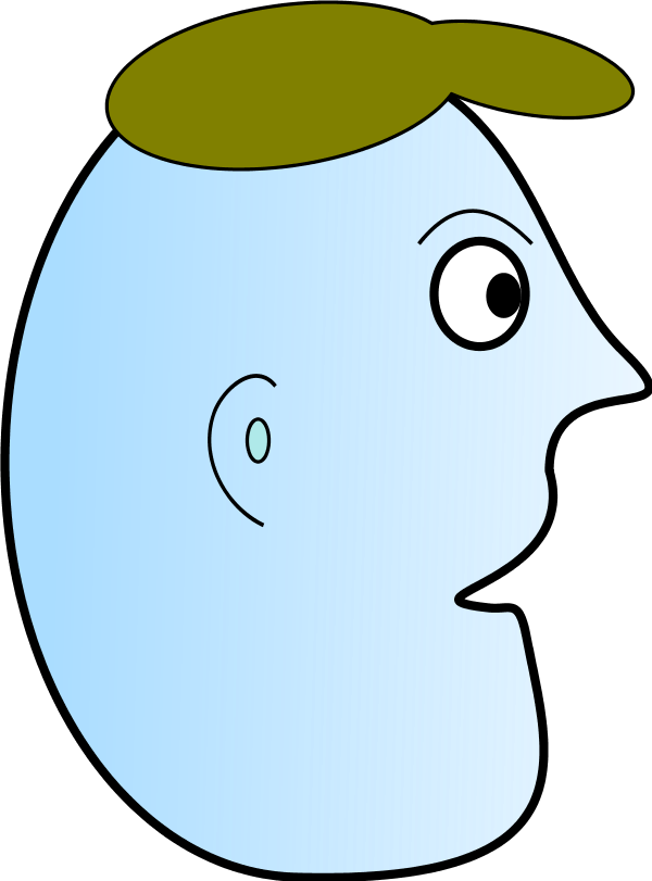 Cartoon Man Face Profile Wearing Cap - Clip Art (600x811)