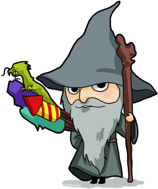 Gandalf Clipart Cartoon - Gandalf Chibi (400x421)