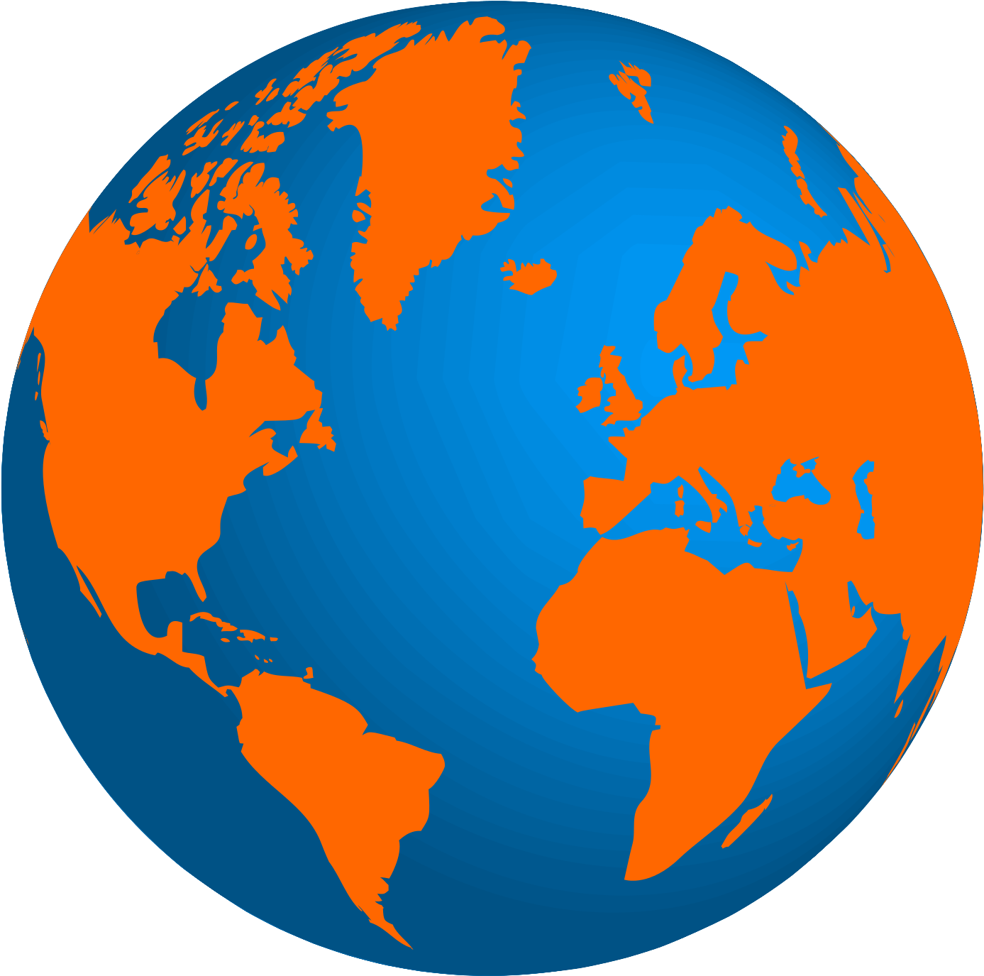 Globe Terrestre Orange Te Bleu - Blue And Orange Earth (1396x1381)