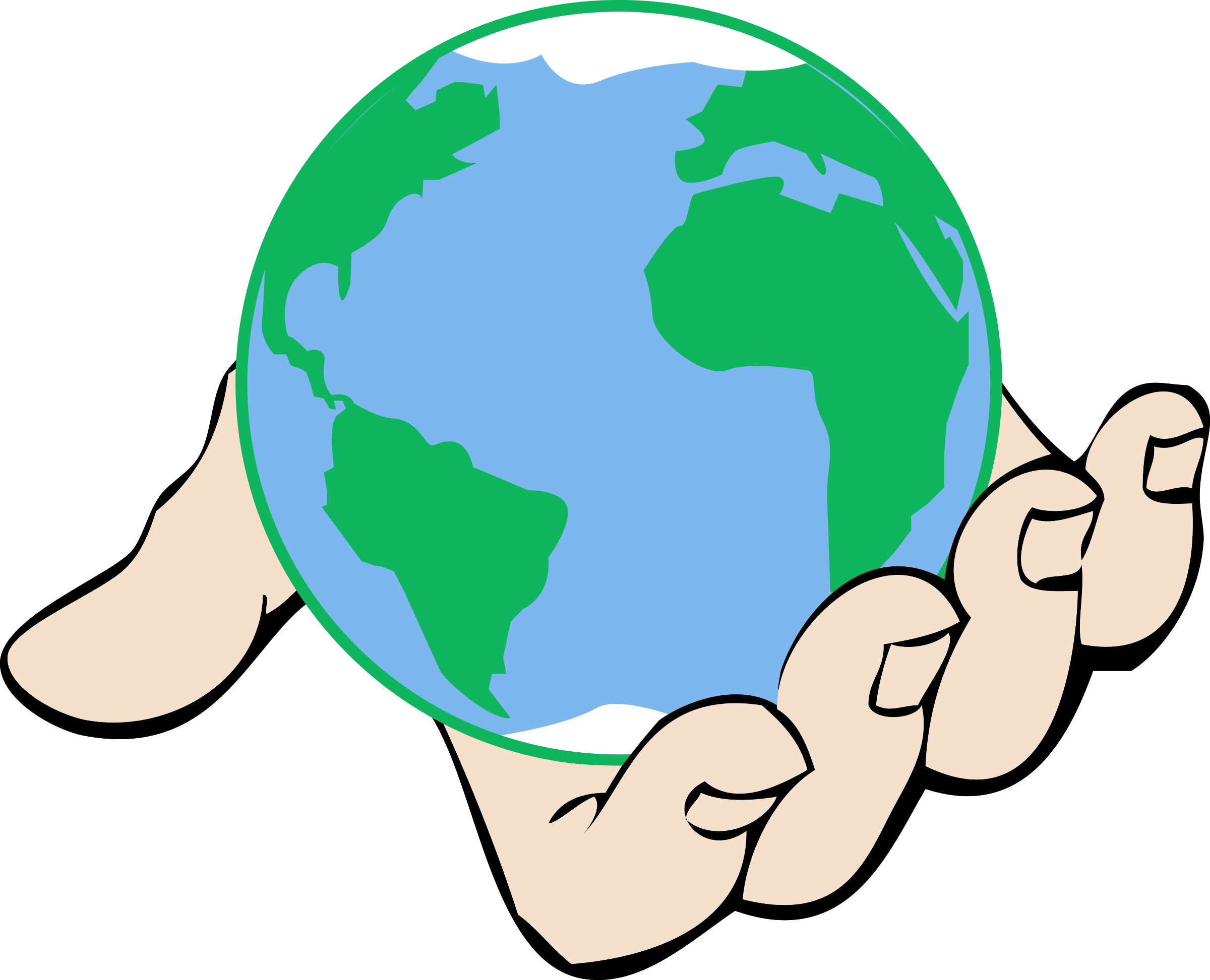 Big Image - World In Hand Png (2400x1945)
