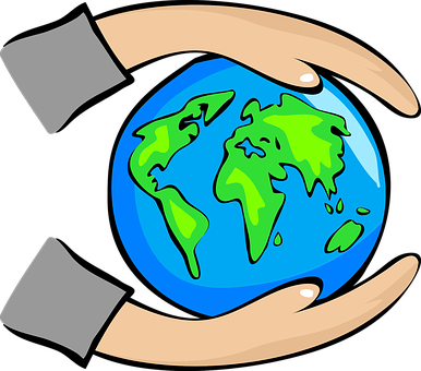 Abstract Art Earth Globe Hands Planet Prot - Protect Clipart (386x340)
