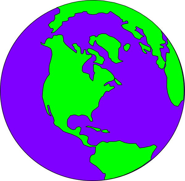 Purple And Green Globe (600x586)