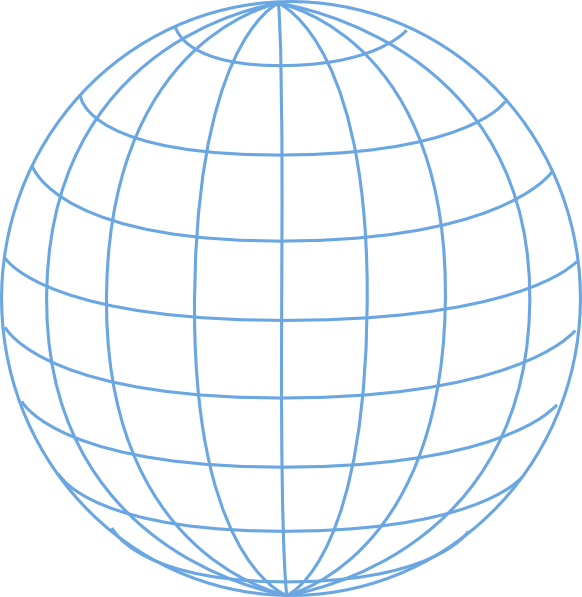 Big Blue Wire Globe Clip Art At Clker - Globe Clipart Vector (582x597)