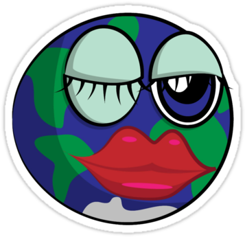 Funny Cartoon Planet Earth Stickers By Queensoft - Redbubble (375x360)