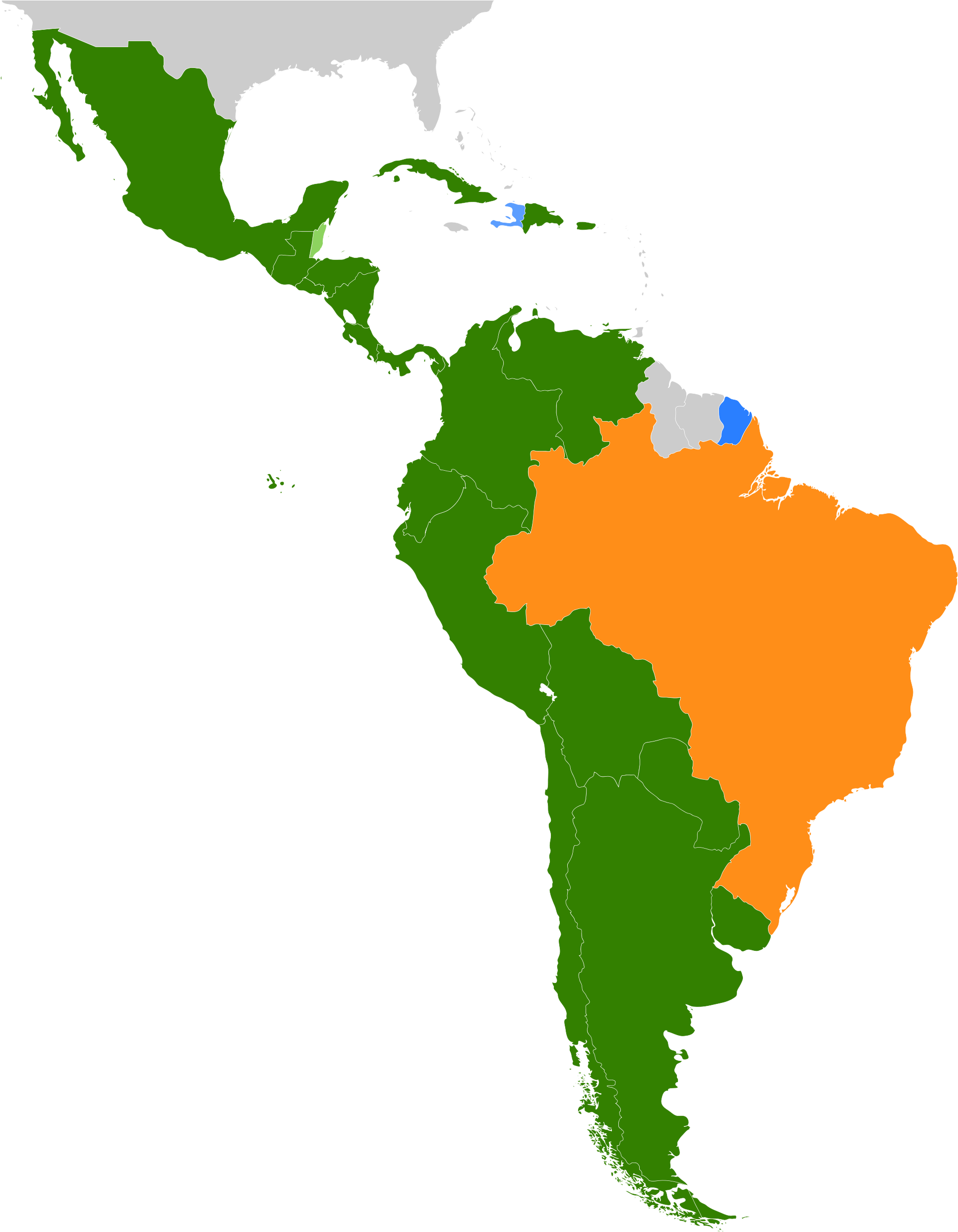 Latin America Map Clipart - Latin American Cultural Regions (2000x2500)