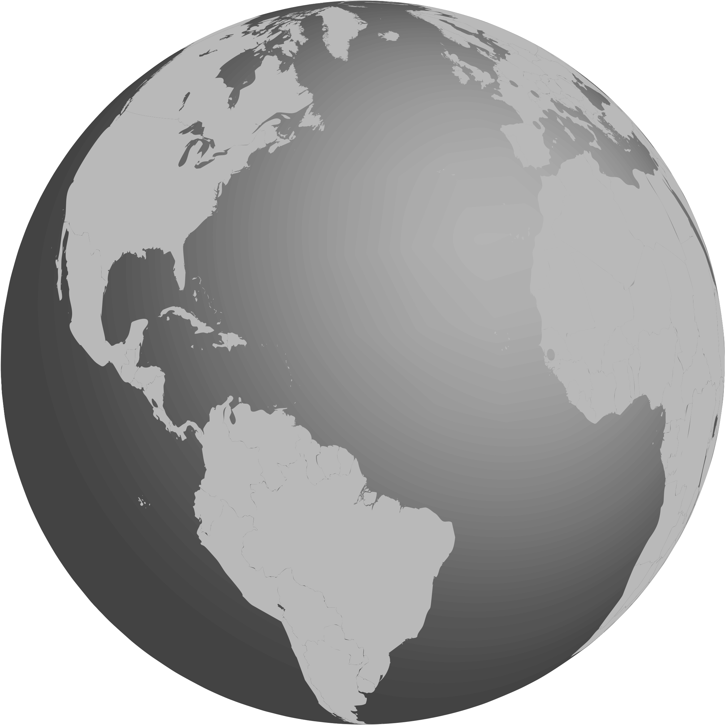 Clipart Grayscale Earth Globe Black And White - Earth Gray Png (2100x1500)