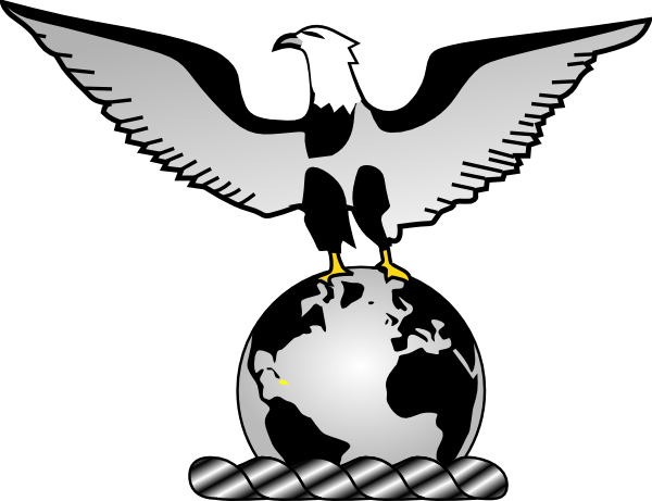 Eagle Over Globe Clip Art - Earth Globe (600x461)