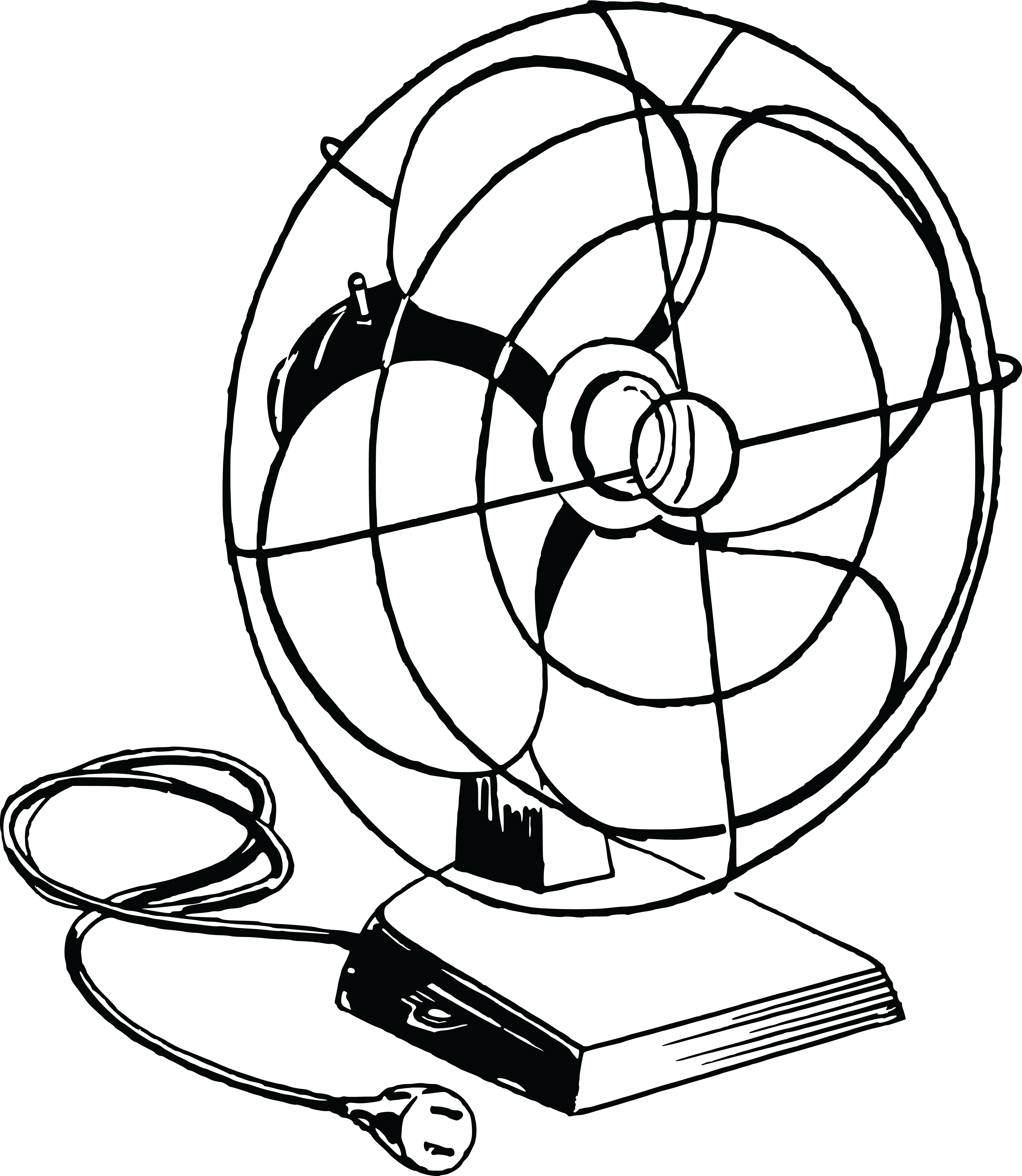 Free Clipart Of A Desk Fan - Electric Fan Drawing (4000x4601)
