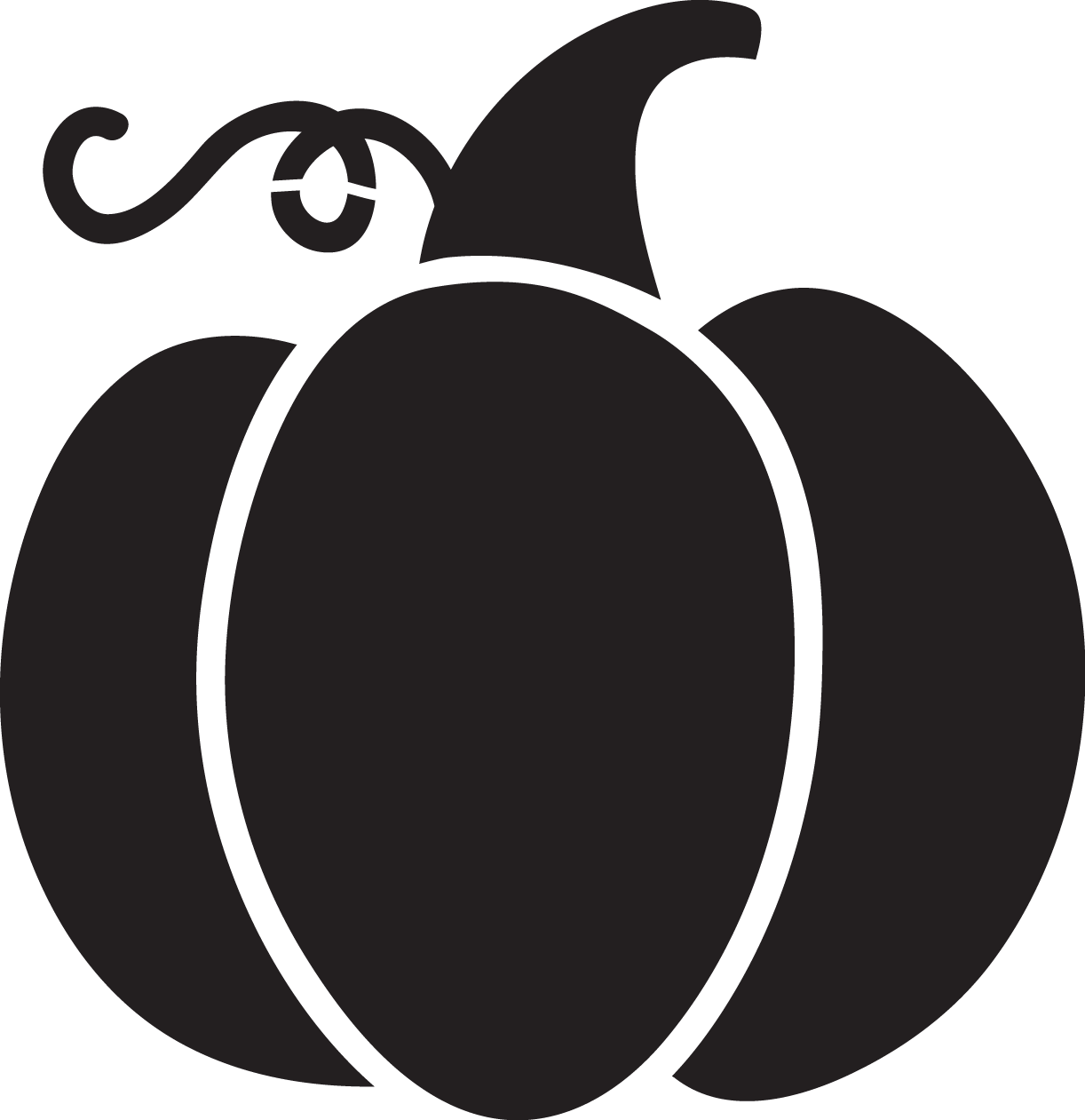 Pumpkin Clip Art Black White - Pumpkin Png Black And White (1222x1261)