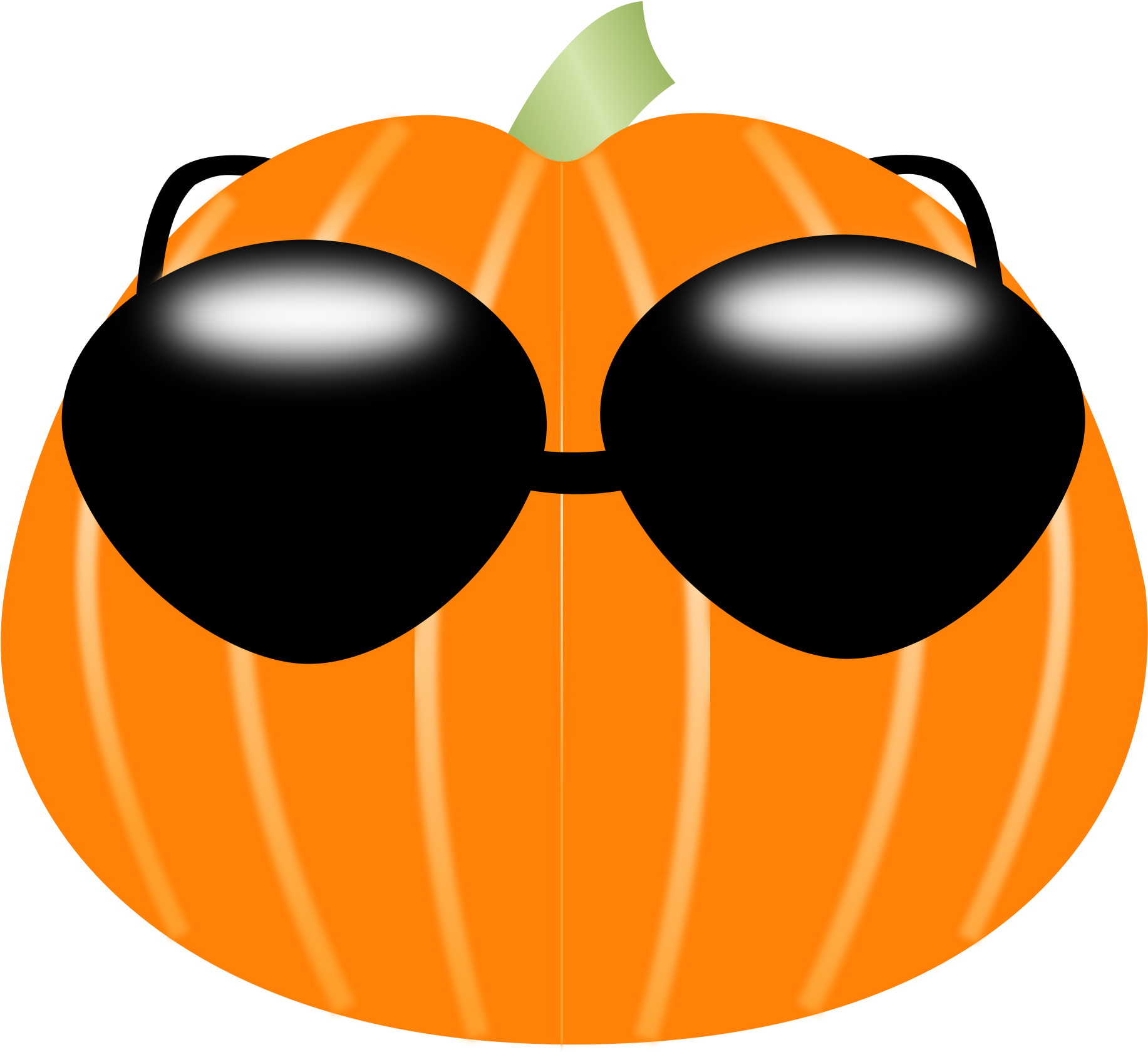 Pumpkin Wearing Sunglasses - Fruit Wearing Sunglasses Clip Art (2400x1697)