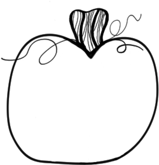 Black And White Pumpkin Outline (600x564)
