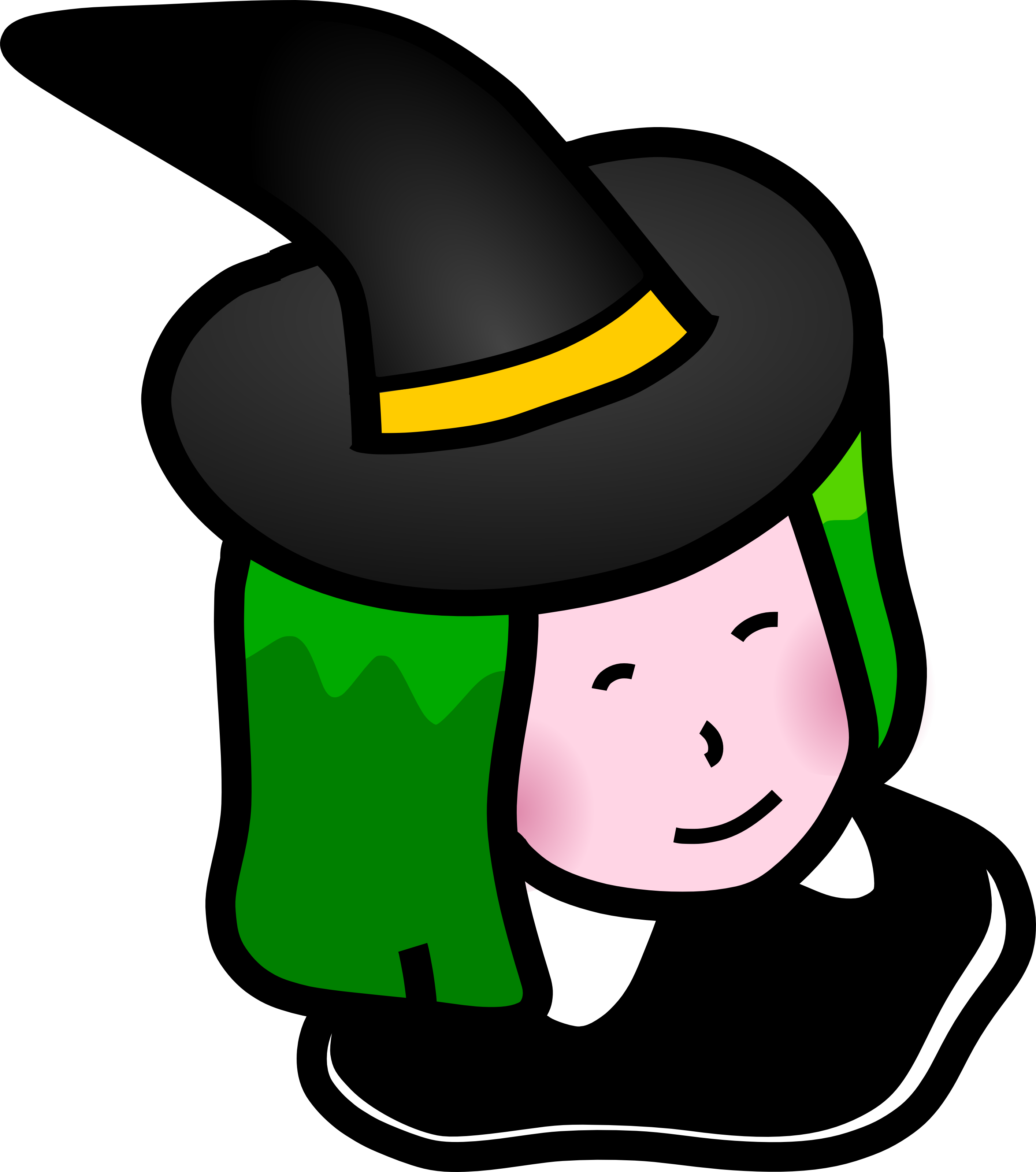 Free Halloween Clipart Illustration - Cute Halloween Witch Clipart (2829x3200)