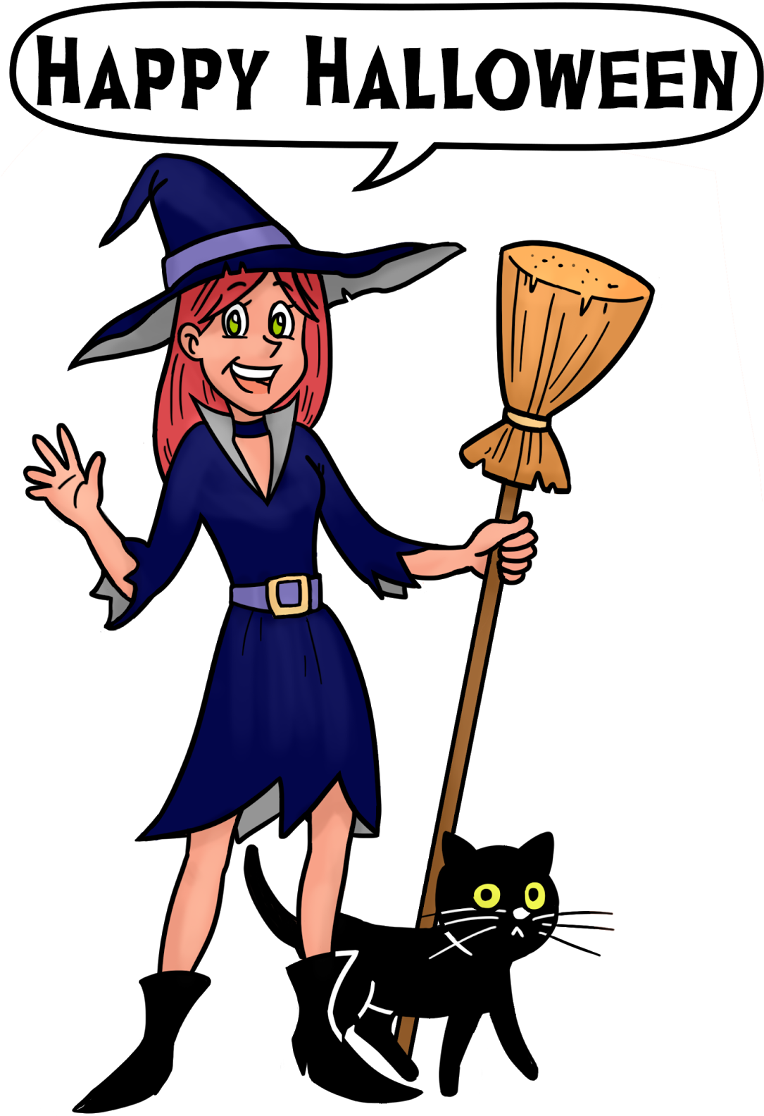 Happy Halloween Clipart - Cartoon (1088x1600)