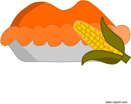 Thanksgiving Pumpkin Pie And Corn Clip Art - Pumpkin Pie (450x450)