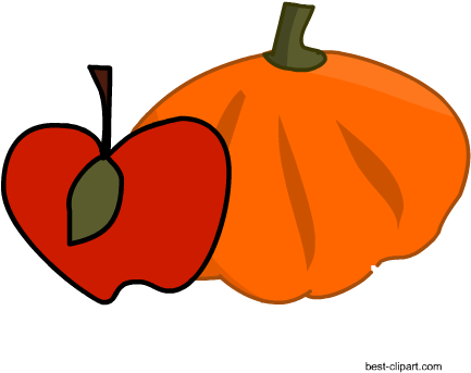 Free Apple And Pumpkin Png Clip Art - Clip Art (450x450)
