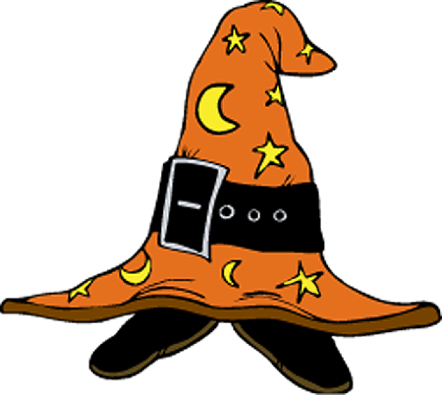 Witch Hat Witch Feet Clipart Kid - Orange Witch Hat Clipart (640x572)
