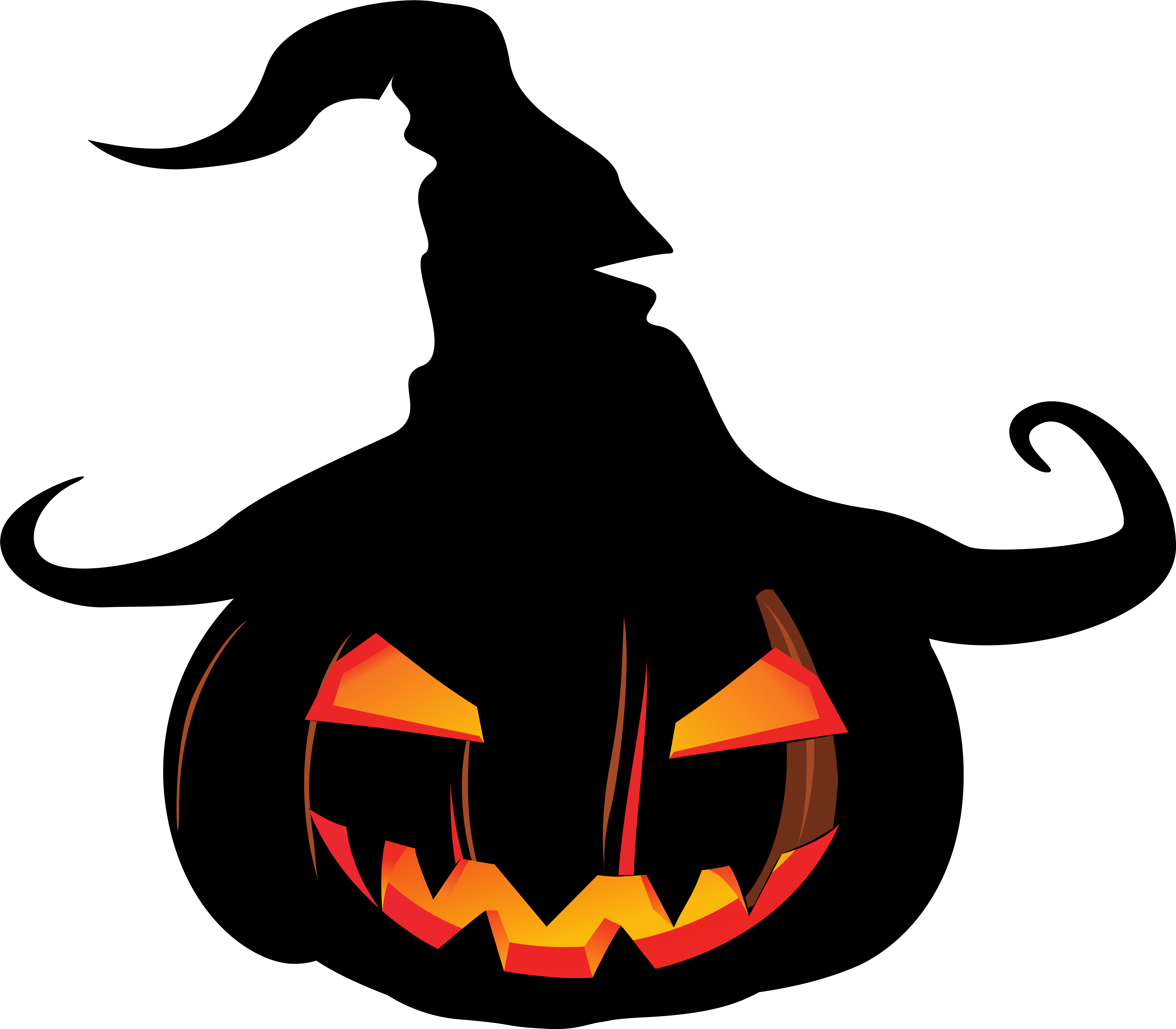 Scary Pumpkin With Witch Hat - Scary Pumpkin With Witch Hat (8000x7043)
