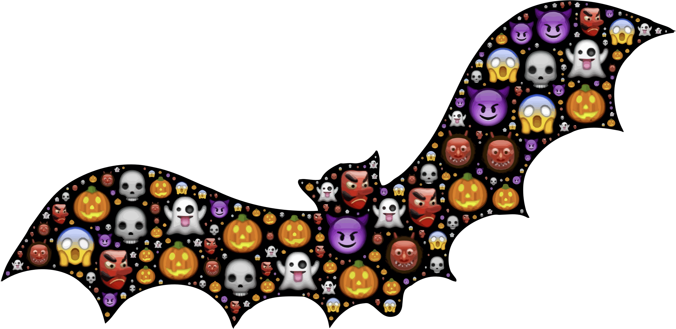 28 Collection Of Colorful Halloween Clipart - Halloween Bat (2374x1156)