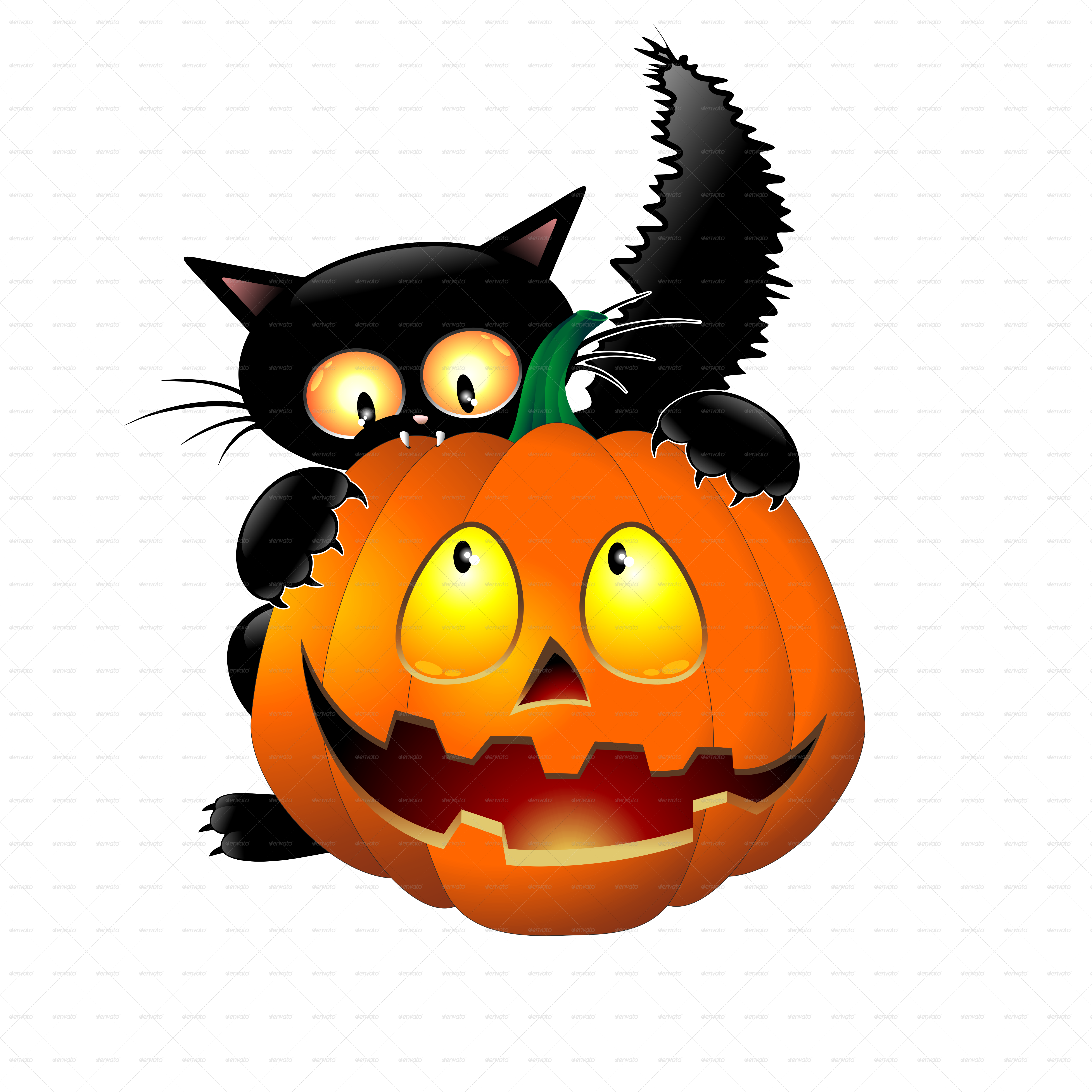 Halloween Cartoon Pictures Empowermephoto - Halloween Black Cat With Pumpkin Bottle Cap Earrings (5000x5000)