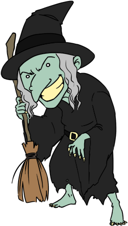 Free Witch Clip Art - Old Witch Clipart (500x500)