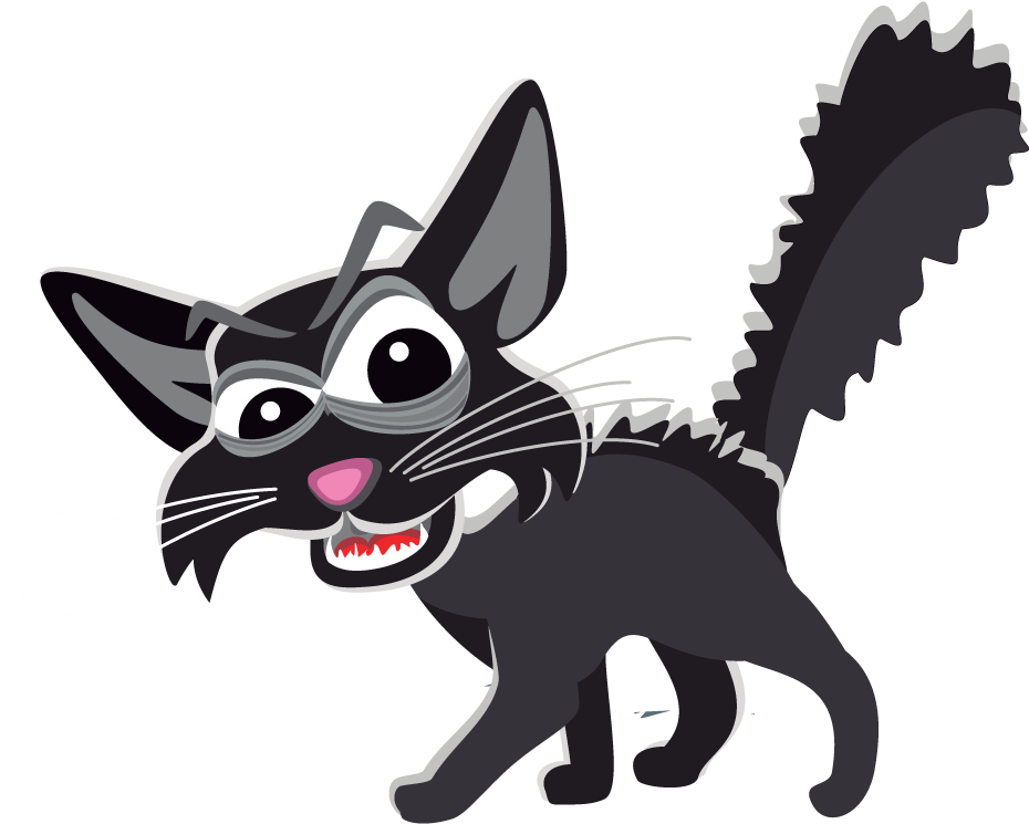Scary Looking Black Cat Clip Art Is Perfect For Use - Fraidy Cat Greeting Cards (949x835)