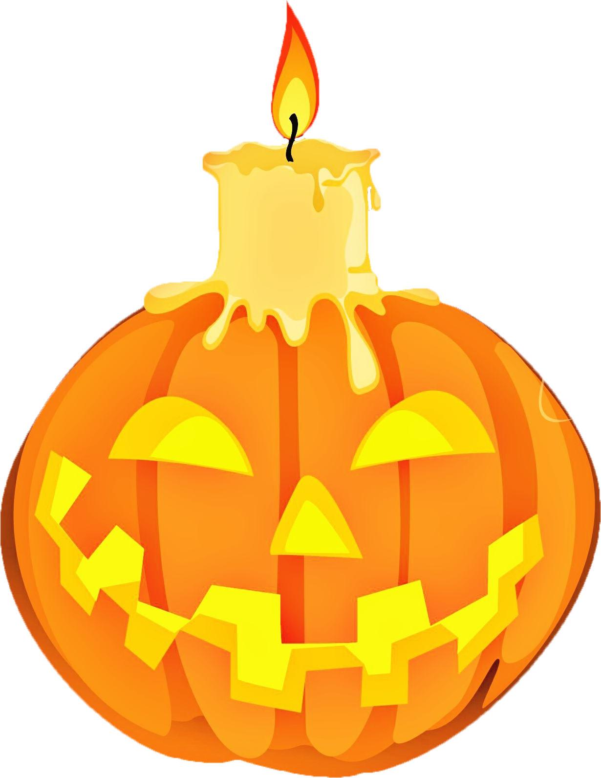 Jack O Lantern And Burning Candle Png Png Images - Halloween Candle Clipart (1230x1591)