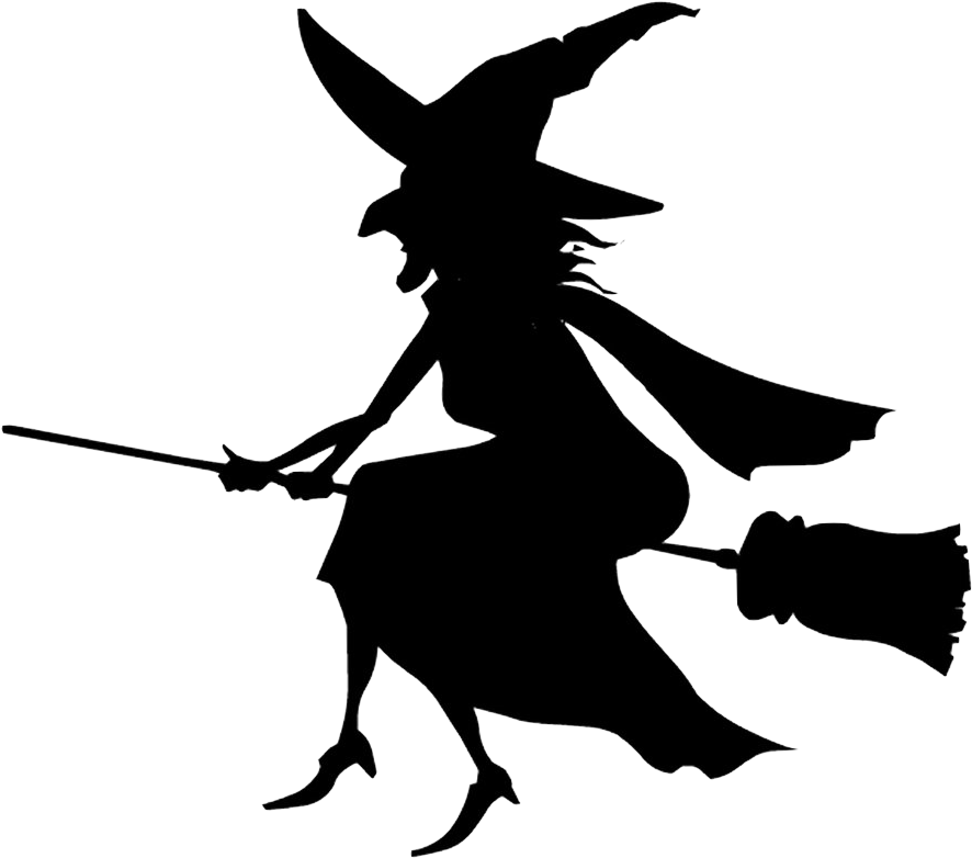 Halloween - Witch Clipart Black And White (900x800)