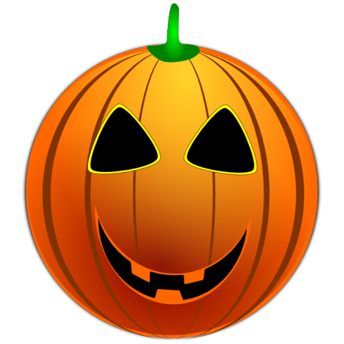 Color Halloween Emoticon Vector Clip Art - Jack O Lantern Clip Art (500x500)