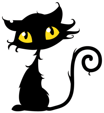 Halloween Cat Png Png Images - Halloween Black Cat Vector (400x423)