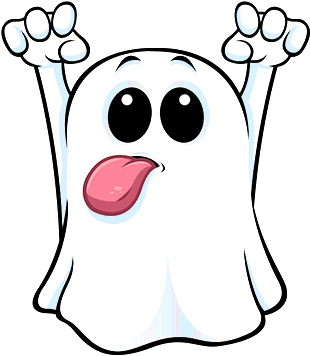 Skull Ghost Horror1 - Cartoon Sticking Tongue Out (350x370)