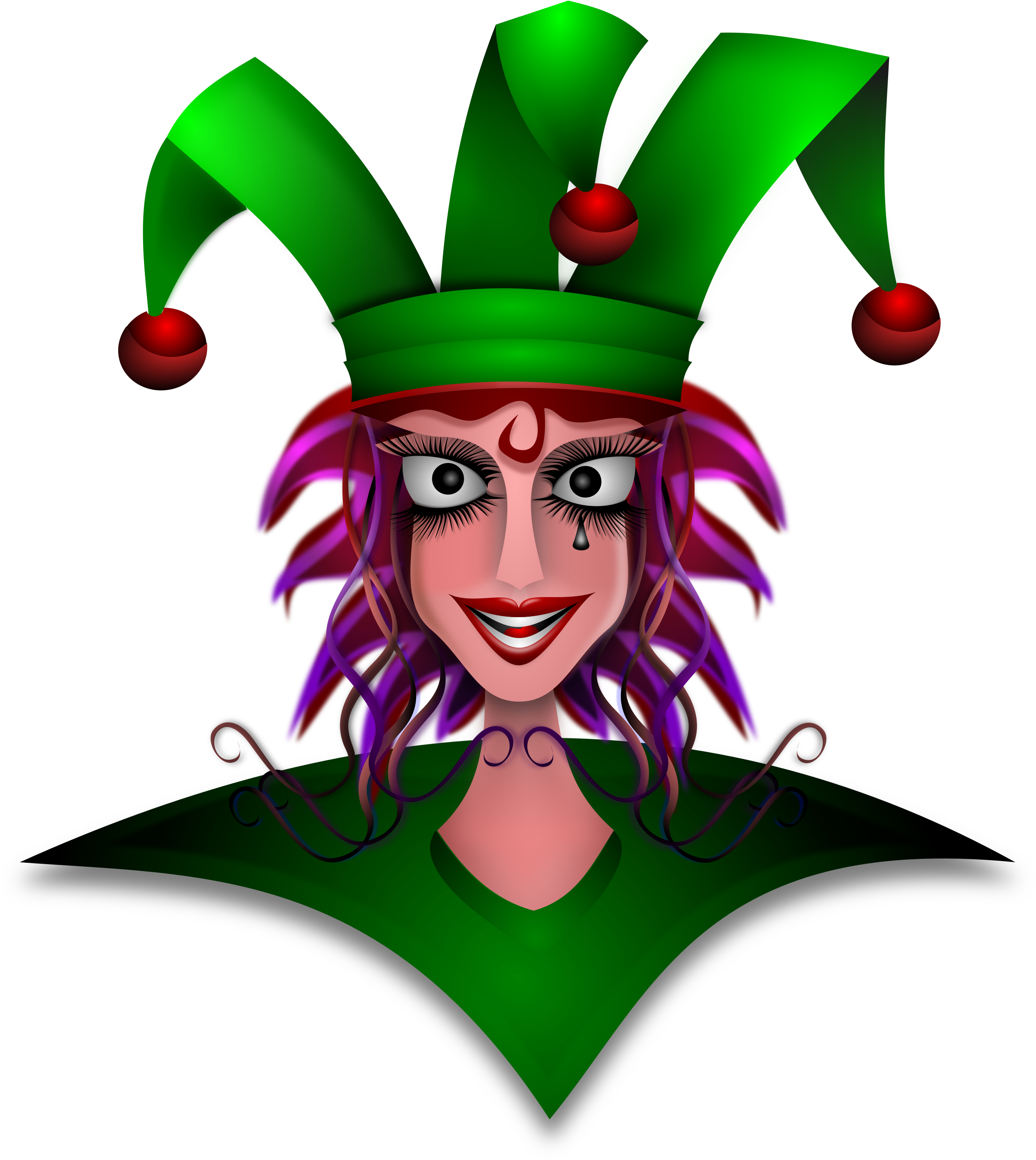 Clip Art Tags - Jester Trucker Hat, White And Green, One Size (2400x2668)