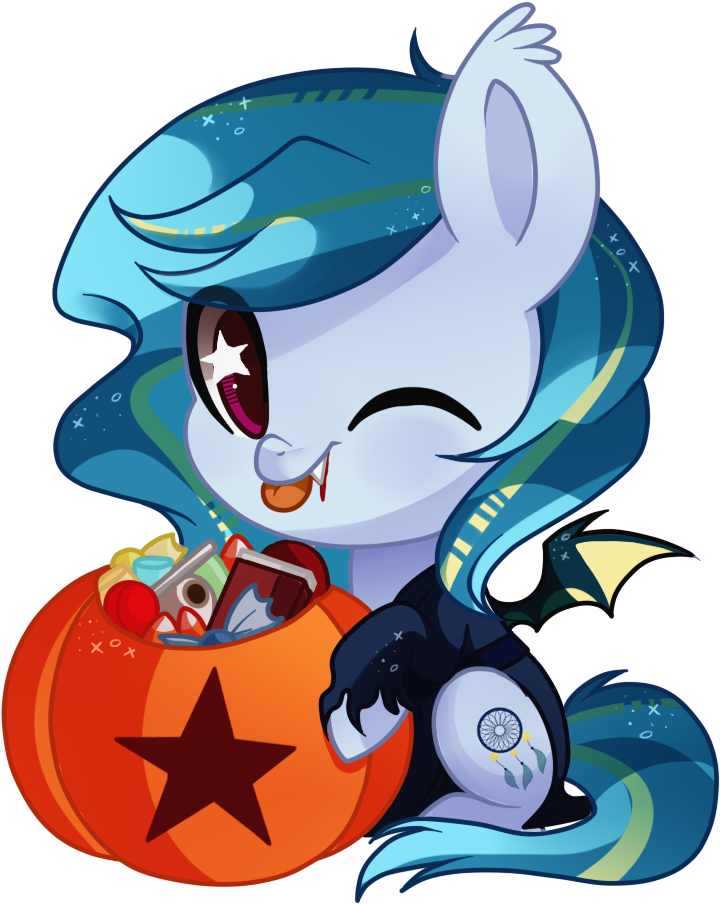 Hikariviny, Bat Pony, Chibi, Female, Mare, Oc, Oc - Cartoon (1000x1000)