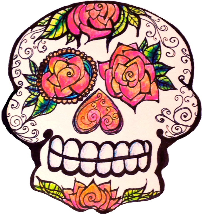 Sugar Skull Clipart Cartoon - Day Of The Dead Calaveras (1160x772)