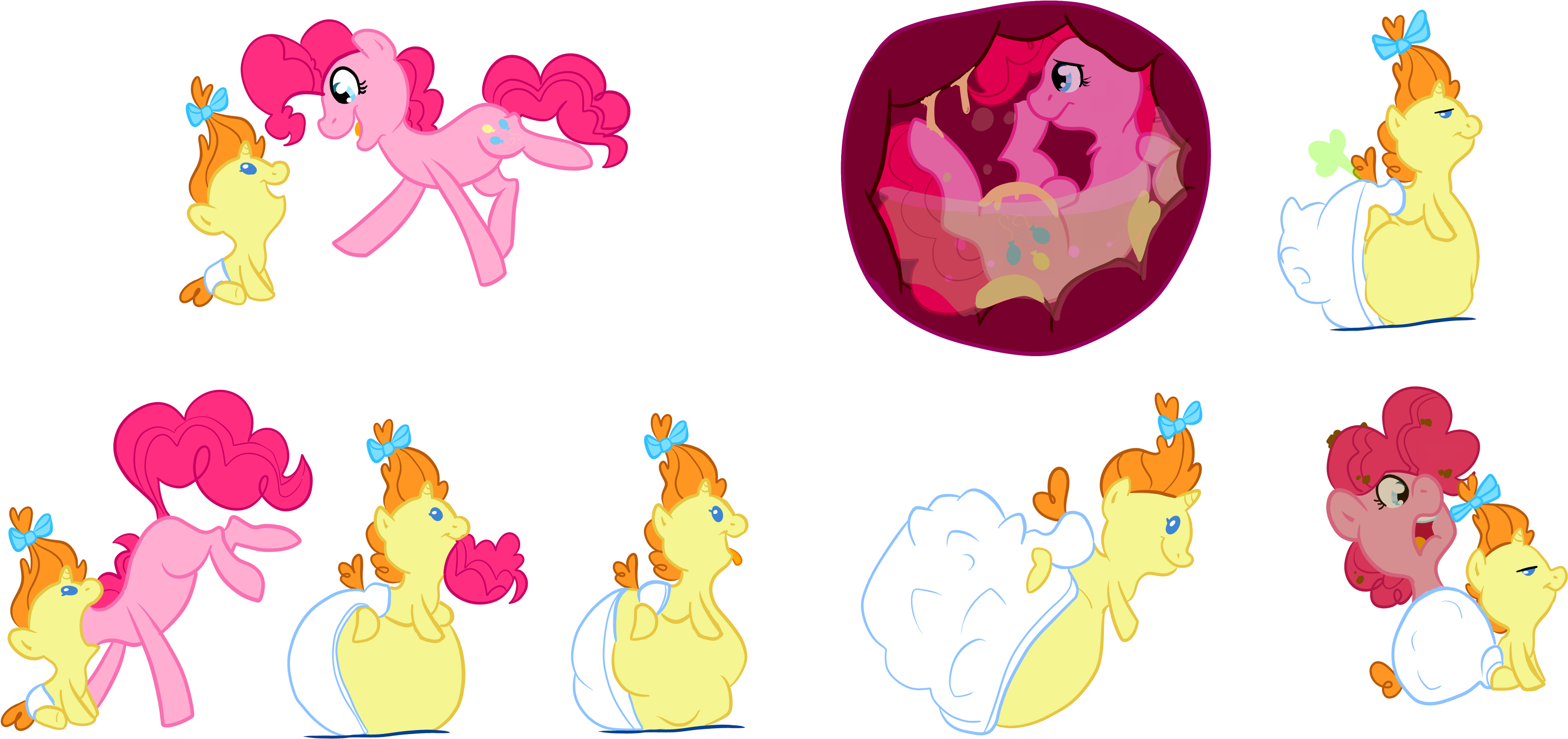 Chubbyjam, Belly, Diaper, Diaper Inflation, Fart, Fetish, - Pinkie Pie (3500x1615)