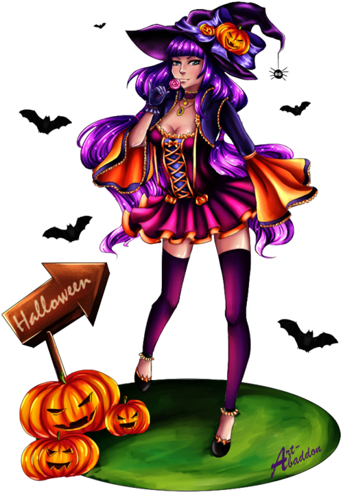 Happy Halloween Witch By Art Abaddon On Deviantart - Happy Halloween Witch (600x819)