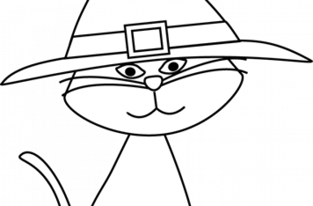 Cute Cats Black And White Clipart - White (640x420)