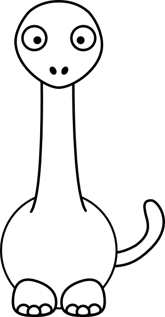 Brontosaurus Black White Stuffed Animal Halloween 333px - Brontosaurus Puzzle Coloring Page (333x639)