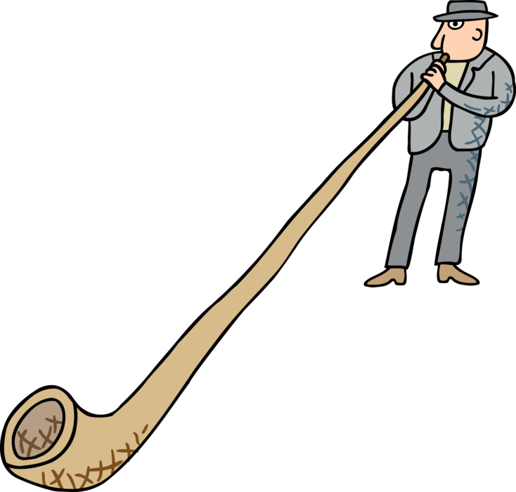 Vector Illustration Of Alphorn Or Alpenhorn Alpine - Toot One's Own Horn Png (734x700)