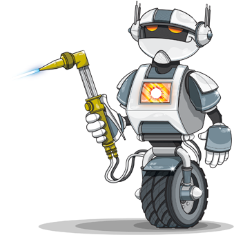 Superflash Compressed Gas Equipment - Robot Welding Cartoon (350x348)
